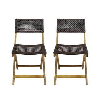 Bistro Foldable Chair With Wicker Backrest