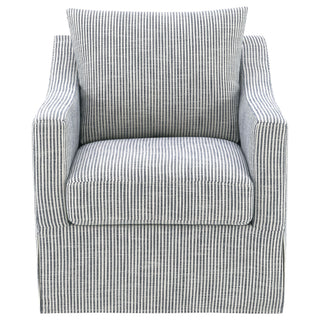 Merced - Upholstered Sloped Arm Accent Swivel Chair With 360 Degree Swivel Base - Gray
