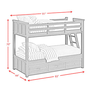 Hampton Kids - Bunk With Ladder And Trundle Bedroom Set