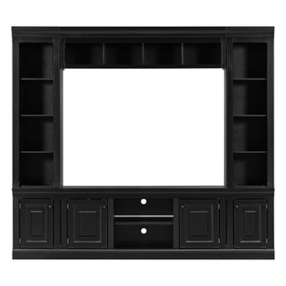 TV Stand With Hutch, Large Entertainment Center With Adjustable Shelves
