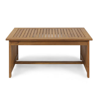 Acacia Wood Rectangular Patio Coffee Table For Outside