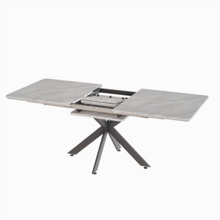 Modern Extendable Dining Table Set For 6 - 8 - Black / Gray