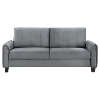 Dixon - Upholstered Sofa With Rounded Arms And Texture - Gray
