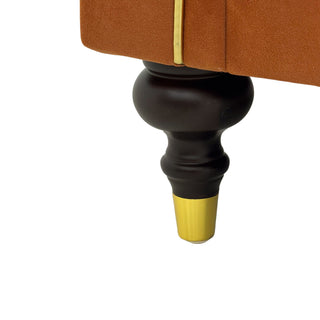 3 Seater Sofa With Rolled Arms, Vertical Channel Tufted Backrest