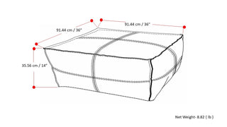 Brody - Large Square, Coffee Table Pouf
