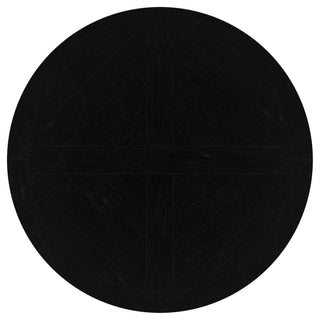 Allende - Round Dining Pedestal Table With Carved Base - Black