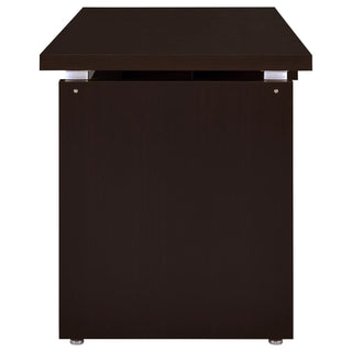 Floating - Top Computer Desk With Pullout Keyboard Shelf - Brown