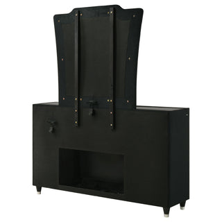 Mika - 8 Drawer LED Dresser And Mirror Set - Black