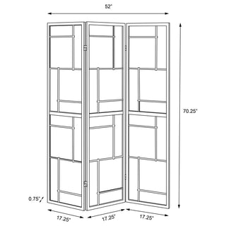 Reese - 3 Panel Room Divider Folding Shoji Screen With Accents - Beige / White
