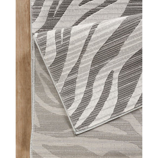 Geometrix - 5'3" X 7'3" Area Rug Geometric & 3D Effect - Ivory / Gray
