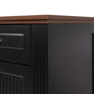 Fluted Sideboard Buffet Cabinet With 4 Doors And 3 Drawers