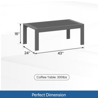 All-Weather Outdoor Coffee Table With Wood-Look Top
