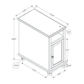 Accent End Table, Storage, Traditional - White
