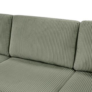 Oversized Sectional U-Shaped Sofa With Chaise Lounge And Three Soft Throw Pillows