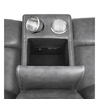 Carmen - Cool Motion Loveseat With Storage, With Reclining Function And Built In Storage - Gray