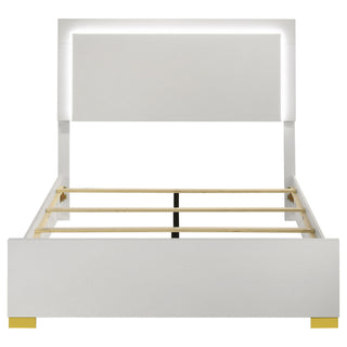 Full LED Panel Bed With Touch Activated Lighting - White