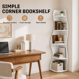 5 Tier S - Shaped Corner Shelf For Living Room