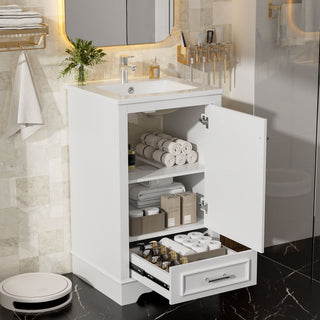20" Bathroom Vanity With Sink, 1 Drawer, Freestanding Single Set