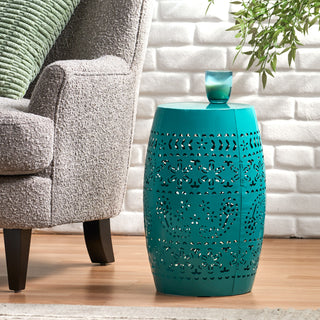 12" Outdoor Lace Cut Side Table
