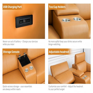 Modular Sofa Set With 2 Cup Holders, Sectional Living Room Furniture