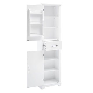 Tall Freestanding Bathroom Storage Cabinet With 2 Doors And Adjustable Shelves