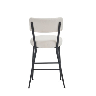 Modern Teddy Fabric Upholstered Bar Stools - Legs
