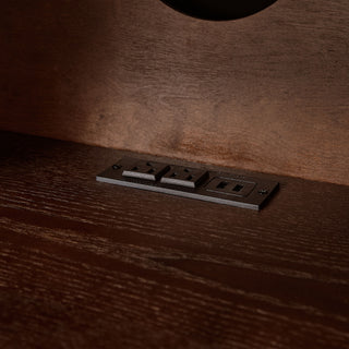 Nightstand With USB Ports & Outlet Hole, End Table With Drawer