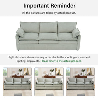 Modern Sofa Set With Double Layer Cushion And Side Storage Pockets