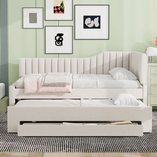 Upholstered Daybed With Trundle And 3 Drawers