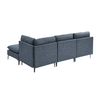 Upholstered Modular Sectional With Tall Legs, Medium Firm Seat