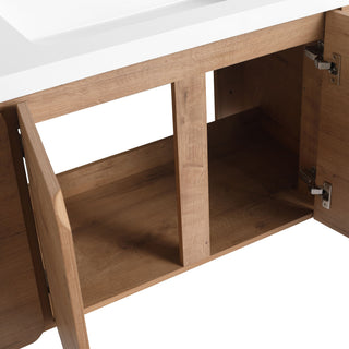 Wall Mounted Bathroom Vanity With Sink, 3 Soft Close Doors