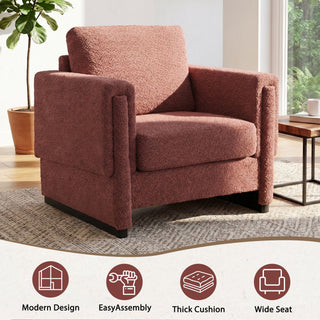 Upholstered Accent Armchair With Square Arm