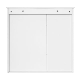 Wall Mounted Mirror Medicine Cabinet, Bathroom Storage With Doors And Open Shelves