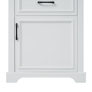 Freestanding Bathroom Vanity Tall With Damping Hinge Doors, Adjustable Shelves - White