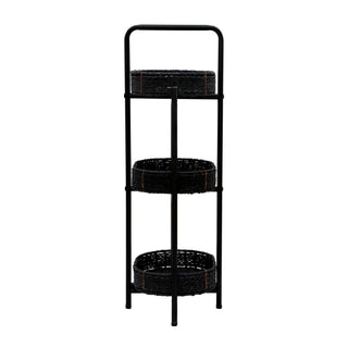 Modern 3 Tier Handwoven Side Table With Oval Organizer
