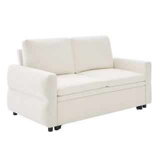 Convertible Sofa Bed Loveseat With Adjustable Backrest And USB Ports