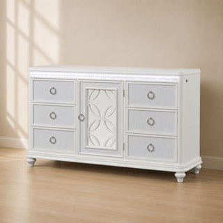 Abigale - 6 Drawer Dresser With LED (Includes Dresser Only, Mirror Not Included) - White