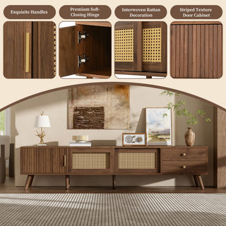TV Stand With Storage Cabinets - Natural