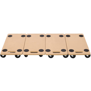 Furniture Moving Dolly, Heavy Duty Wood Rolling Mover With Wheels For Piano Couch Fridge Heavy Items, Securely Holds 500 Lbs (Set of 4) - Natural