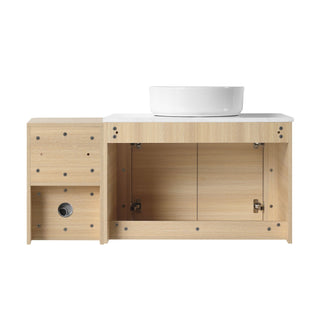 Mounted Bathroom Vanity With Art Sink, Storage Shelves, Soft Close Door