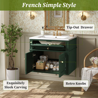 Wall Mounted Bathroom Vanity With Tip Out Drawer And Open Back Design