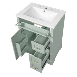 Modern Bathroom Vanity With Sink, 3 Drawers & Cabinet With 2 Tier Door Storage