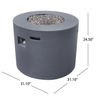 Round Iron Fire Pit With 40, 000 Btu