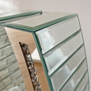 U - Shaped Floor Vase With Shattered Diamond Mirror Surface