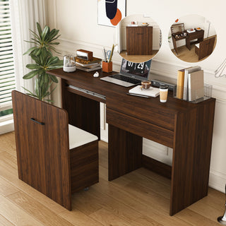 Folding Desk With Mirror And Storage Stol For Bedroom