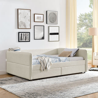 Upholstered Daybed & 2 Drawers