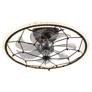 Ceiling Fan With Light And Remote Control, 6 Speeds, 3 Color Options - Matte Black