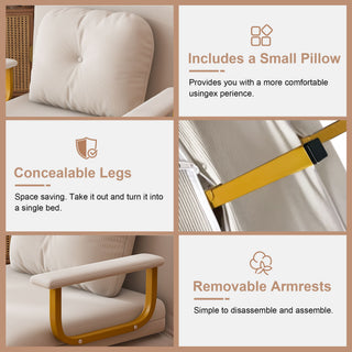 5 In 1 Folding Sofa Bed With 5 Position Adjustable Backrest