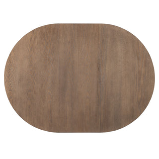 Extendable Round Dining Table Set For 4 With 4 Upholstered Chairs - Beige / Walnut