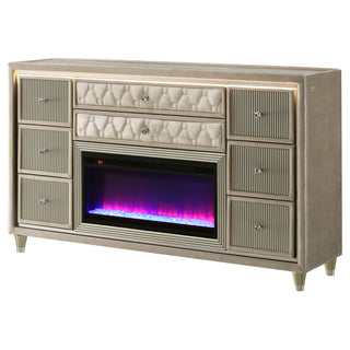Mika - 8 Drawer LED Fireplace Dresser